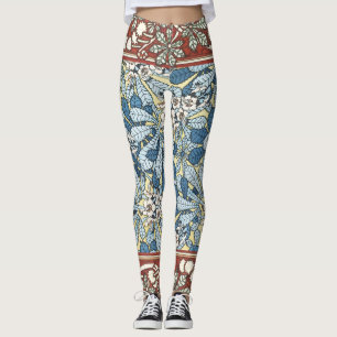 Art Nouveau Vintage Kersenbloesem Patroon Leggings