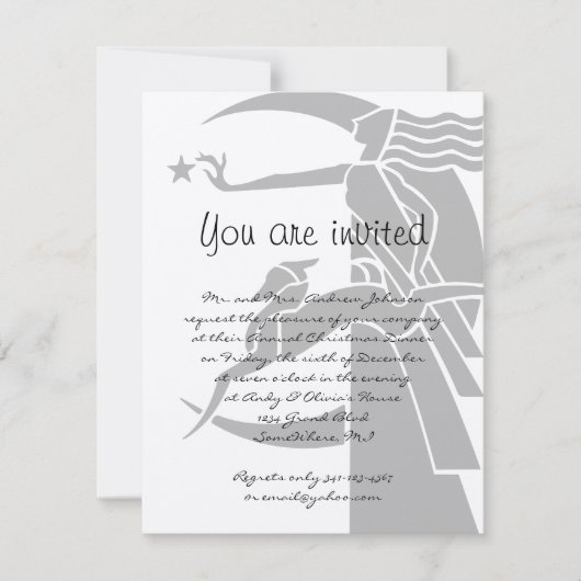 Art Nouveau Vintage kerstfeest Invitae Kaart (Voorkant)