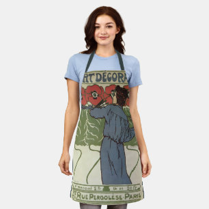 Art Nouveau vintage, kunstenaar schildert klaproze Schort