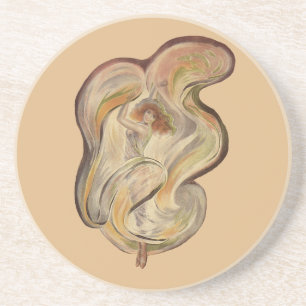 Art Nouveau vintage, La Loie Fuller moderne danser Zandsteen Onderzetter
