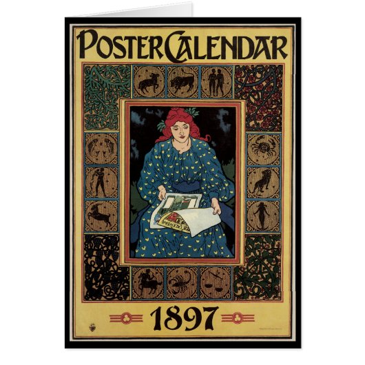 Art nouveau vintage, Lecture féminine livre d'astr (Devant)