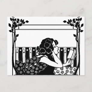 Art Nouveau vintage lezer Briefkaart