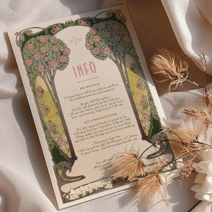 Art Nouveau Vintage Mariage Détails Carte avec Arb