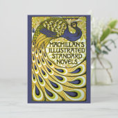 Art Nouveau vintage, Peacock Feathers Invitation (Debout devant)