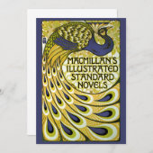 Art Nouveau vintage, Peacock Feathers Invitation (Devant / Derrière)