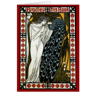 Art Nouveau vintage This Kiss, Femme avec Peacock