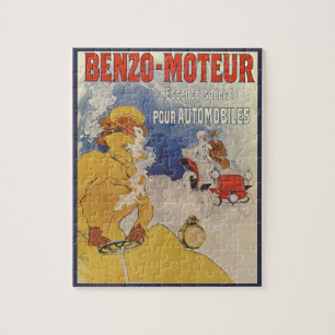 Art Nouveau vintage, vrouw in antieke cabriolet Legpuzzel