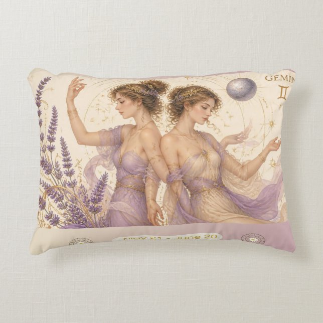 Art Nouveau Virgo decoratieve kussensloop Accent Kussen (Voorkant)