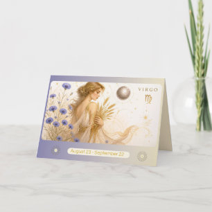 Art Nouveau Virgo Zodiac Wenskaart Bedankkaart