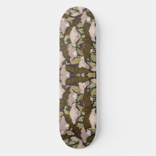 Art Nouveau Vleermuis en Klaproos Bloempatroon uit Skateboard