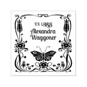 Art Nouveau Vlinder Lijst Ex Libris Bibliotheek Bo Zelfinktende Stempel (Design)