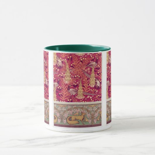 Art nouveau vos fazant Vossenhandschoen verneuil r Mok (Midden)