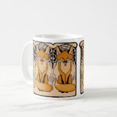 Art Nouveau Vossen Illustratie | Bos Dieren Koffiemok (Voorkant links)