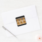 Art Nouveau Vossen Illustratie | Bos Dieren Vierkante Sticker (Envelop)