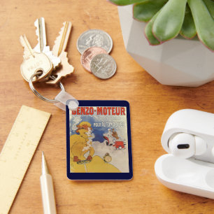 Art Nouveau, Vrouw Antiek converteerbare auto Sleutelhanger