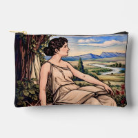 Art Nouveau vrouw leest onder boom