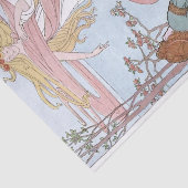 Art Nouveau Vrouw Man Paar Decoupage Tissuepapier (Detail)