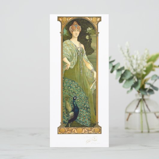 Art Nouveau Vrouw met Vogels door Sonrel Kaart (Staand voorkant)