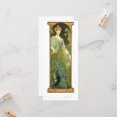 Art Nouveau Vrouw met Vogels door Sonrel Kaart (Voorkant / Achterkant in situ)