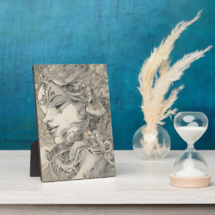 Art Nouveau Vrouw Vintage-Geïnspireerd Portret Fotoplaat