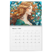 Art Nouveau Vrouwen in Bloei Kalender (Feb 2026)
