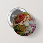 Art Nouveau Vrouwen met boek Ronde Button 5,7 Cm (Voorkant /achterkant)