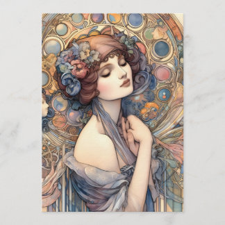 Art Nouveau Vrouwenportret Scrapbook Papier Kaart