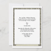 Art Nouveau W. Kraanbruiloft uitnodiging (Achterkant)