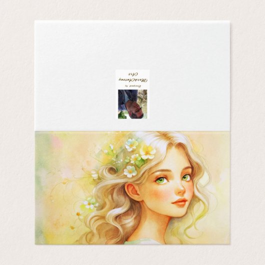 Art Nouveau watercolour portrait Kaart (Buitenkant ongevouwen)