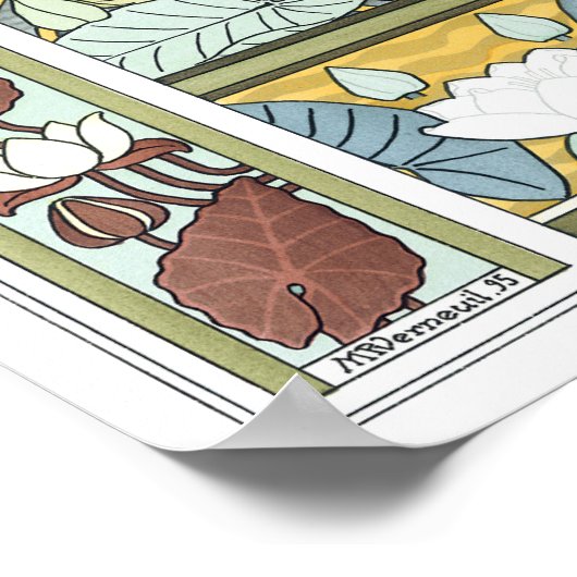  Art Nouveau, Waterlily Garden Flowers Poster (Hoek)