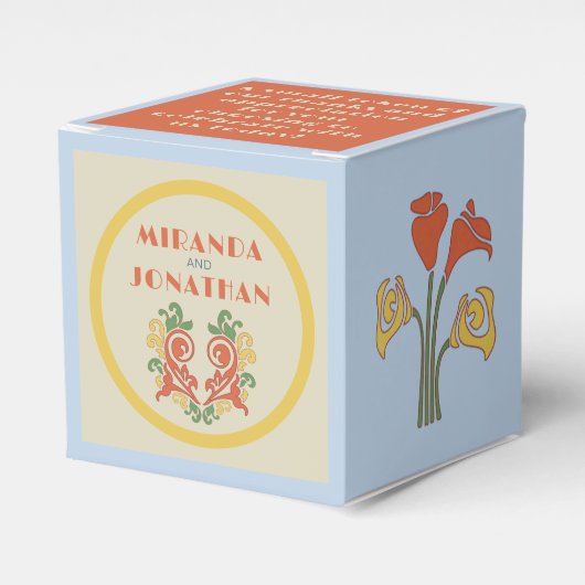 Art Nouveau Wedding Bedankdoosjes (Voorkant Zijde)