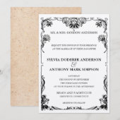 Art Nouveau Wedding Invitation Kaart (Voorkant / Achterkant)