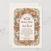 Art Nouveau Wedding Invitation Kaart (Voorkant / Achterkant)