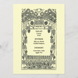 Art Nouveau Wedding Menu
