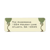 Art Nouveau Whimsical Tree Return-adreslabels Etiket (Voorkant)