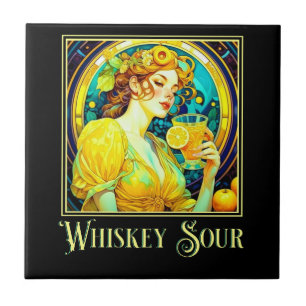 Art Nouveau Whiskey Sour Tegeltje
