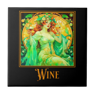 Art Nouveau Wijn Tegeltje