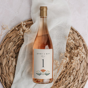  Art Nouveau Wijnfles Tafelnummer Wijn Etiket