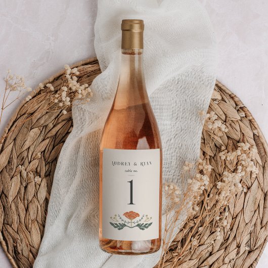 Art Nouveau Wijnfles Tafelnummer Wijn Etiket