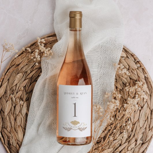 Art Nouveau Wijnfles Tafelnummer Wijn Etiket