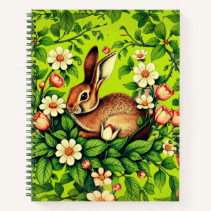 Art Nouveau Wild Konijn & Bloemen Dagboek Notitieboek