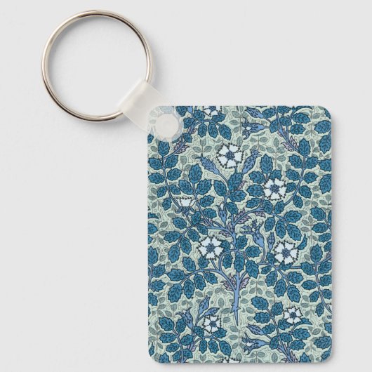 Art Nouveau, Wild Roos Flowers in tuin Sleutelhanger (Voorkant)