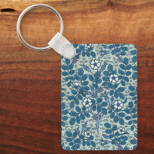 Art Nouveau, Wild Roos Flowers in tuin Sleutelhanger (Voorkant)