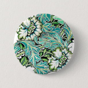 Art nouveau william morris floral illustration ronde button 5,7 cm