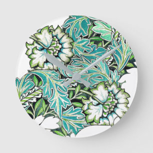Art nouveau william morris floral illustration ronde klok