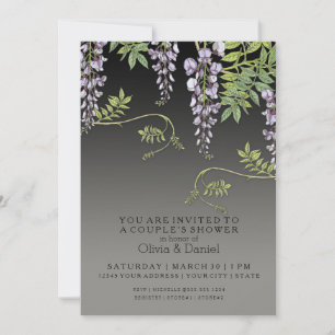 Art Nouveau  Wisteria Floral Couples Shower Kaart