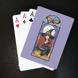 Art Nouveau Witch Pokerkaarten