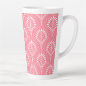 Art Nouveau Witte Bloemen Latte Mok (Rechts)