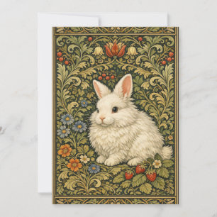 Art nouveau witte konijn uit het verleden kaart