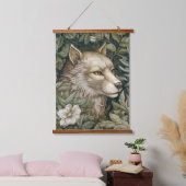 Art nouveau wolf in de bladeren hangend wandkleed (Slaapkamer)